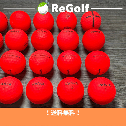 【中古】 ロストボール ボルビック ヴォルビック ビビッド マット レッド 年式混合 20球 Cランク ゴルフボール リゴルフ